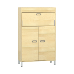 Pureo Kast met werkplek op stahoogte fineer B 100 x H 150 x D 42 cm